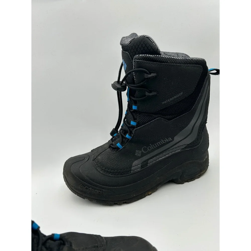 Columbia‎ Waterproof Winter Boots Black Blue 400g Insulation BY5955-010 Size 6